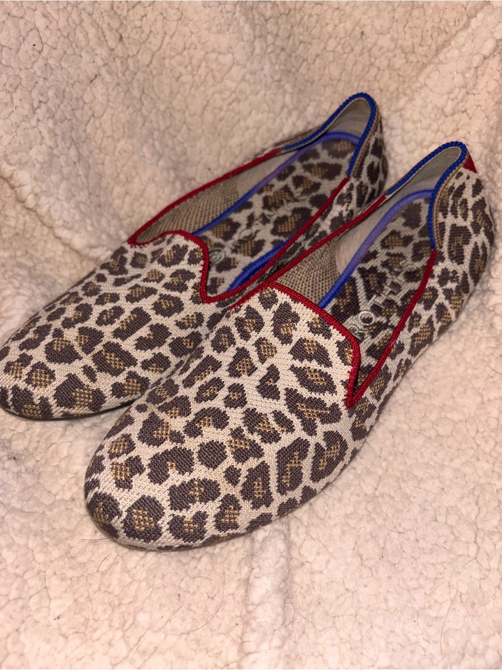 Rothy’s Leopard Print Knit Slip On Loafer Flats Women’s Size 10 US
